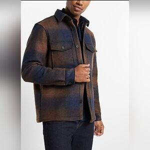 Men's Express Jacket Plaid Brown Green